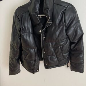 Hollister Black Puffer Jacket leather